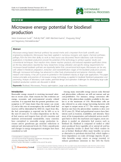 Microwave energy potential for biodiesel production