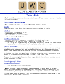 Writing a Thesis - Dallas Baptist University