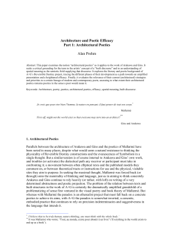 Architecture and Poetic Efficacy Part 1