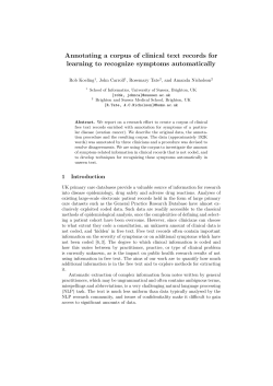 Annotating a corpus of clinical text records for learning to recognize