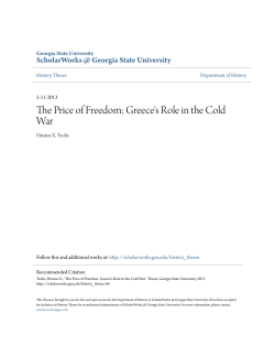 Greece`s Role in the Cold War - ScholarWorks @ Georgia State