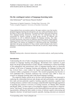 On the contingent nature of language‐learning tasks