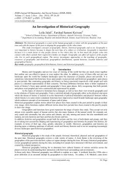 An Investigation of Historical Geography
