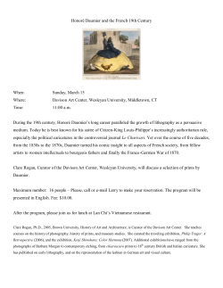 Honor&eacute; Daumier and the French 19th Century When: Sunday