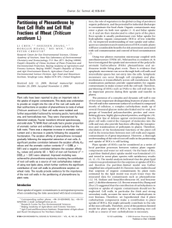 Partitioning of Phenanthrene by Root Cell Walls and Cell Wall