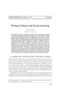 Primate Culture and Social Learning