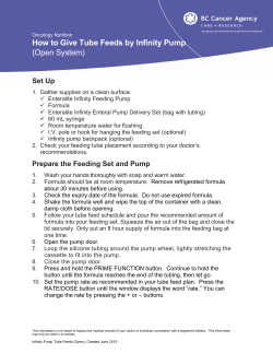 How to Give Tube Feeds by Infinity Pump (Open System)