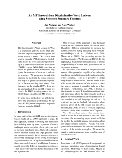An MT Error-driven Discriminative Word Lexicon using Sentence
