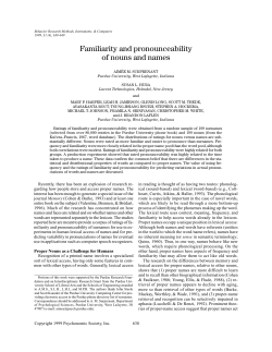 Familiarity and pronounceability of nouns and names