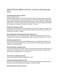 FESTIVAL BEER LIST - Portland Fruit Beer Festival