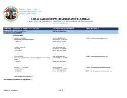 Final List of Qualified Candidates to appear on the