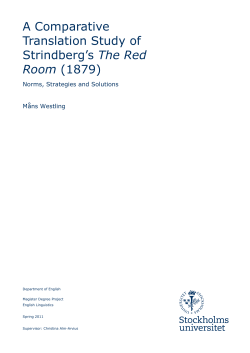 A Comparative Translation Study of Strindberg`s The Red