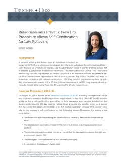 Reasonableness Prevails: New IRS Procedure