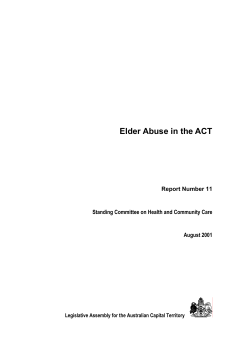 Elder Abuse in the ACT - ACT Legislative Assembly