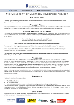 The University of Liverpool Velocipede Project