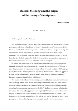 russell, meinong and the origin of the theory of