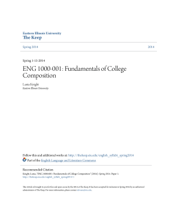 ENG 1000-001: Fundamentals of College - The Keep