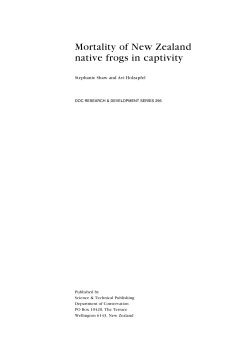 Mortality of New Zealand native frogs in captivity