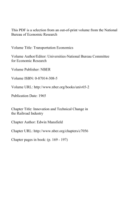 Innovation and Technical Change in the Railroad Industry