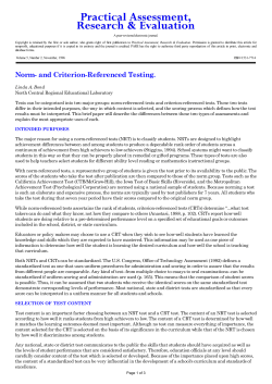 and Criterion-Referenced Testing. - Practical Assessment, Research