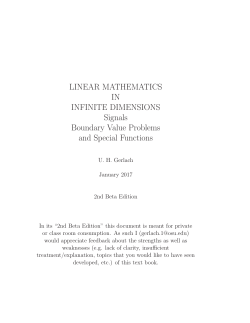 LINEAR MATHEMATICS IN INFINITE DIMENSIONS Signals