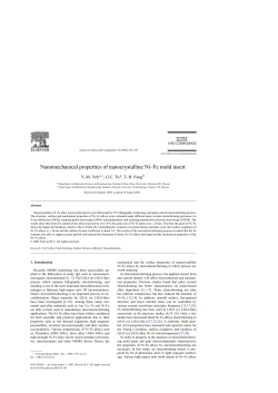Nanomechanical properties of nanocrystalline Ni&ndash;Fe mold insert