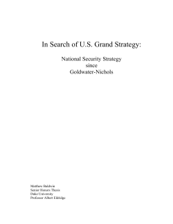In Search of U.S. Grand Strategy: National Security Strategy since