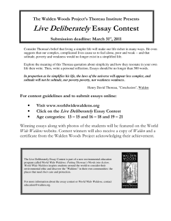 Live Deliberately Essay Contest - Thomas