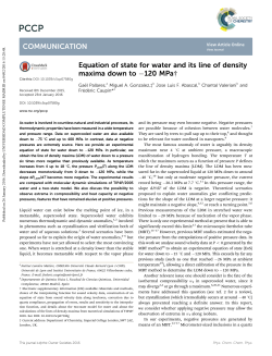 Equation of state for water and its line of density