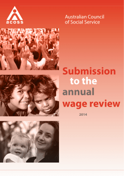 Submission to the annual wage review