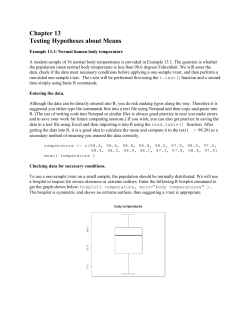 Chapter 13 Testing Hypotheses about Means