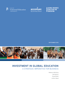 Investment in Global Education: A Strategic Imperative For Business