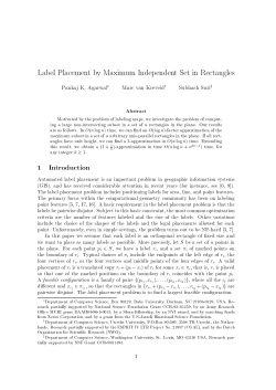 Label Placement by Maximum Independent Set in Rectangles 1