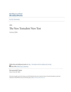 The New Textualists` New Text - BrooklynWorks