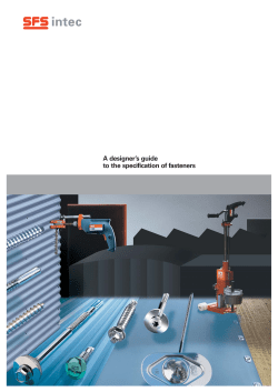 A designer`s guide to the specification of fasteners