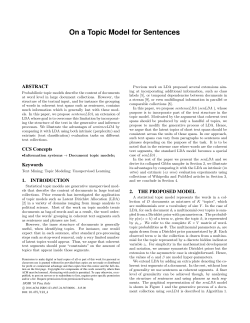 On a Topic Model for Sentences