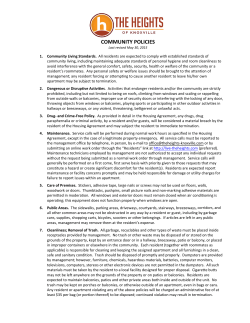 community policies - The Heights of Knoxville