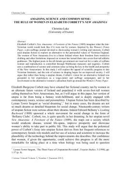 AMAZONS, SCIENCE AND COMMON SENSE: THE RULE OF