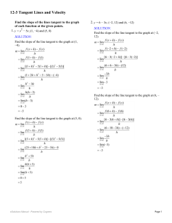 12-3 Tangent Lines and Velocity