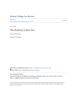 The Railway Labor Act - Digital Commons @ Boston College Law