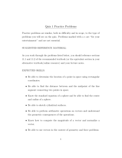Quiz 1 Practice Problems