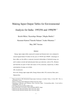 Making Input-Output Tables for Environmental Analysis for India