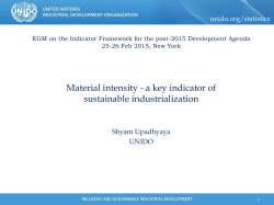 Material intensity - a key indicator of sustainable industrialization