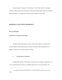 Referents and Fixing Reference