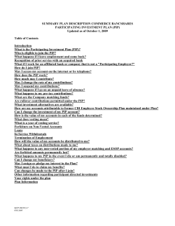 SUMMARY PLAN DESCRIPTION COMMERCE