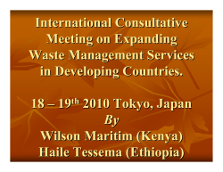 International Consultative Meeting on Expanding Waste