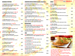 India Bistro Menu - India Bistro Home Curry On!