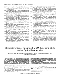 Characteristics of Integrated MOM Junctions at dc and at Optical