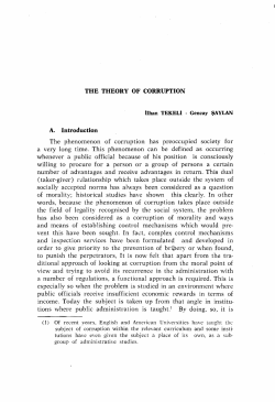 A. Introduction The phenomenon of corruption has