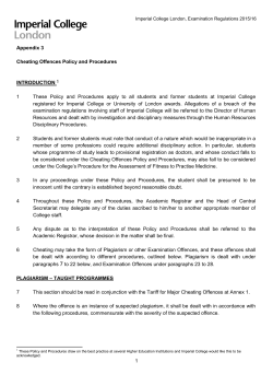 Cheating Offences Policy - Imperial College London